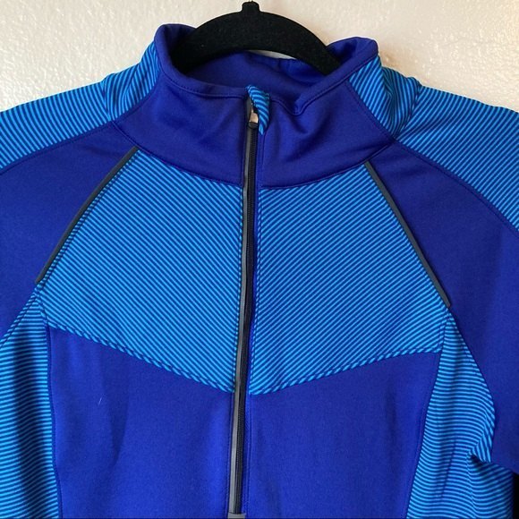 Athleta Blue Purple Stripe Half Zip Jacket Size S - Picture 3 of 6
